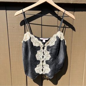 Victoria's Secret Silk Lace Camisole | Black, Size L